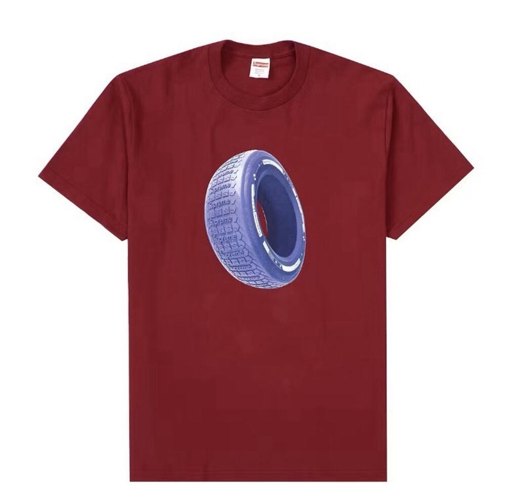 Supreme Men's Short Sleeve T-Shirt Tire tee Cardinal Size S 2020 Release New